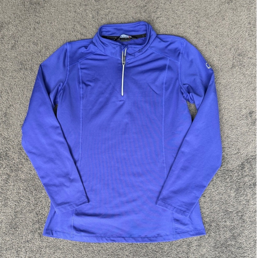 Sunice Womens XL Royal Blue 1/4 Zip Pullover Fleece Lined Activewear Top CA60437